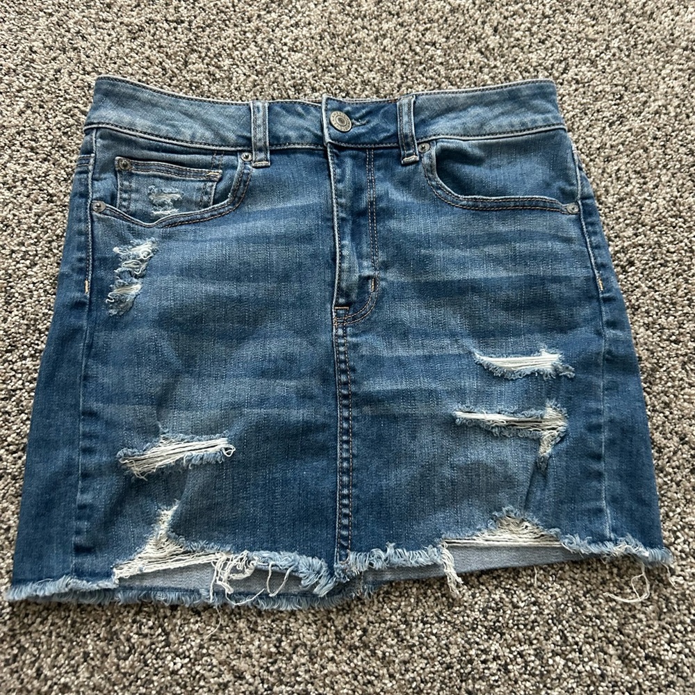 American Eagle High-Rise Denim Mini Skirt
